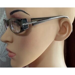 Baby Phat Y2K 90s Frames EYEGLASSES Glasses Brown & Silver Open Temple